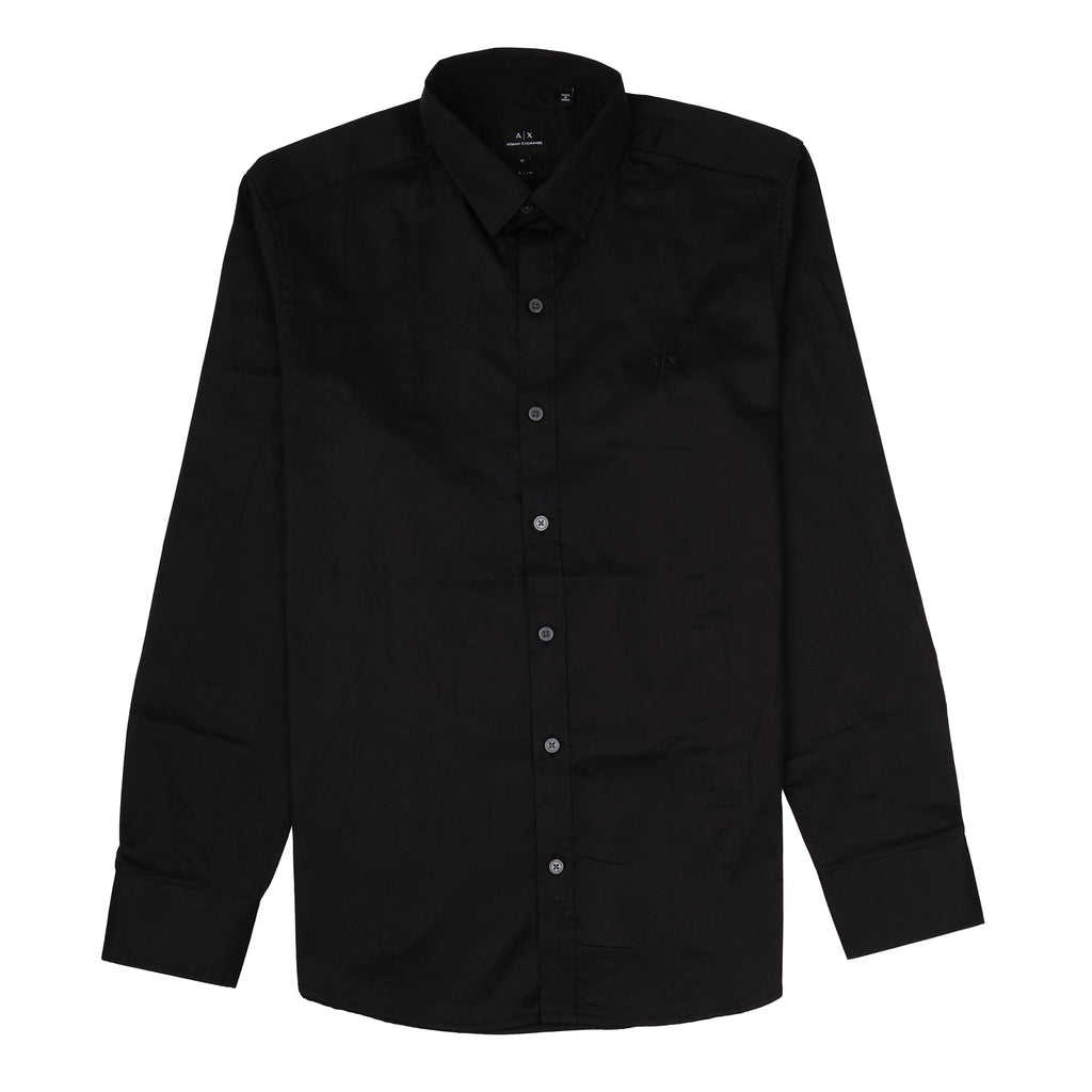 ARMANI EXCHANGE Midnight Noir Classic Fit Long Sleeve Cotton Shirt