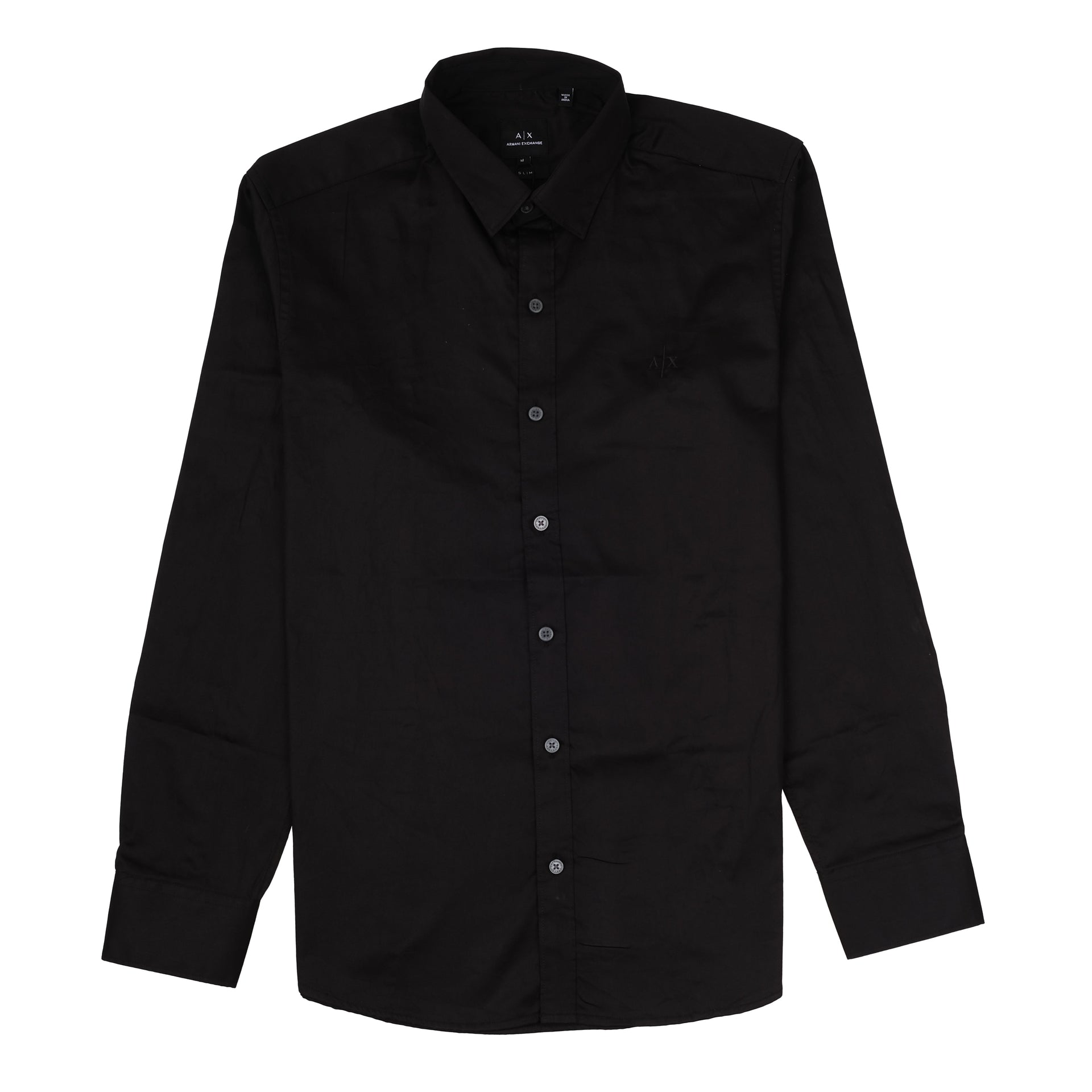 ARMANI EXCHANGE Midnight Noir Classic Fit Long Sleeve Cotton Shirt