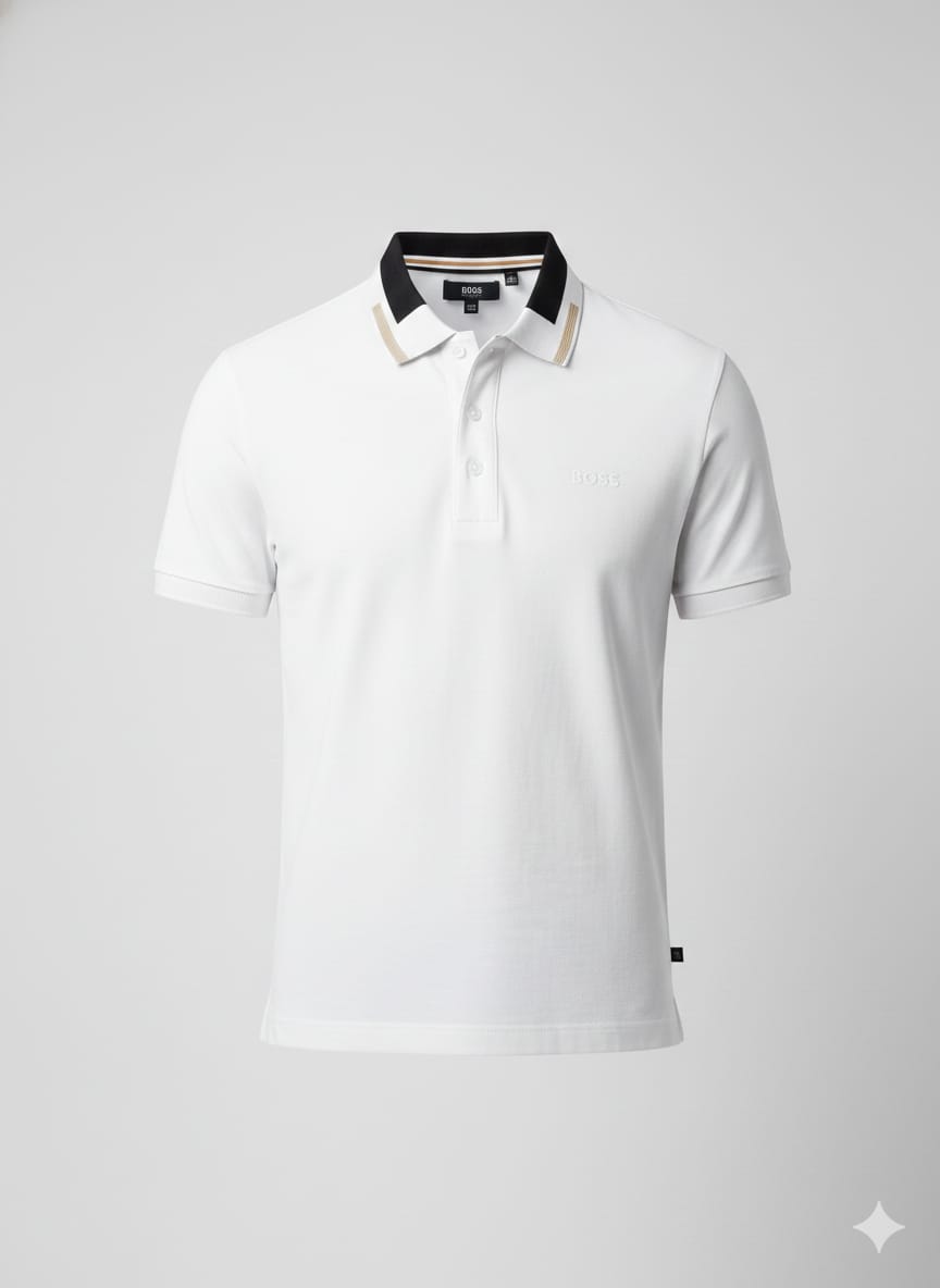 BOSS Creamy Pearl Tailored Fit Short Sleeve Piqué Polo Shirt