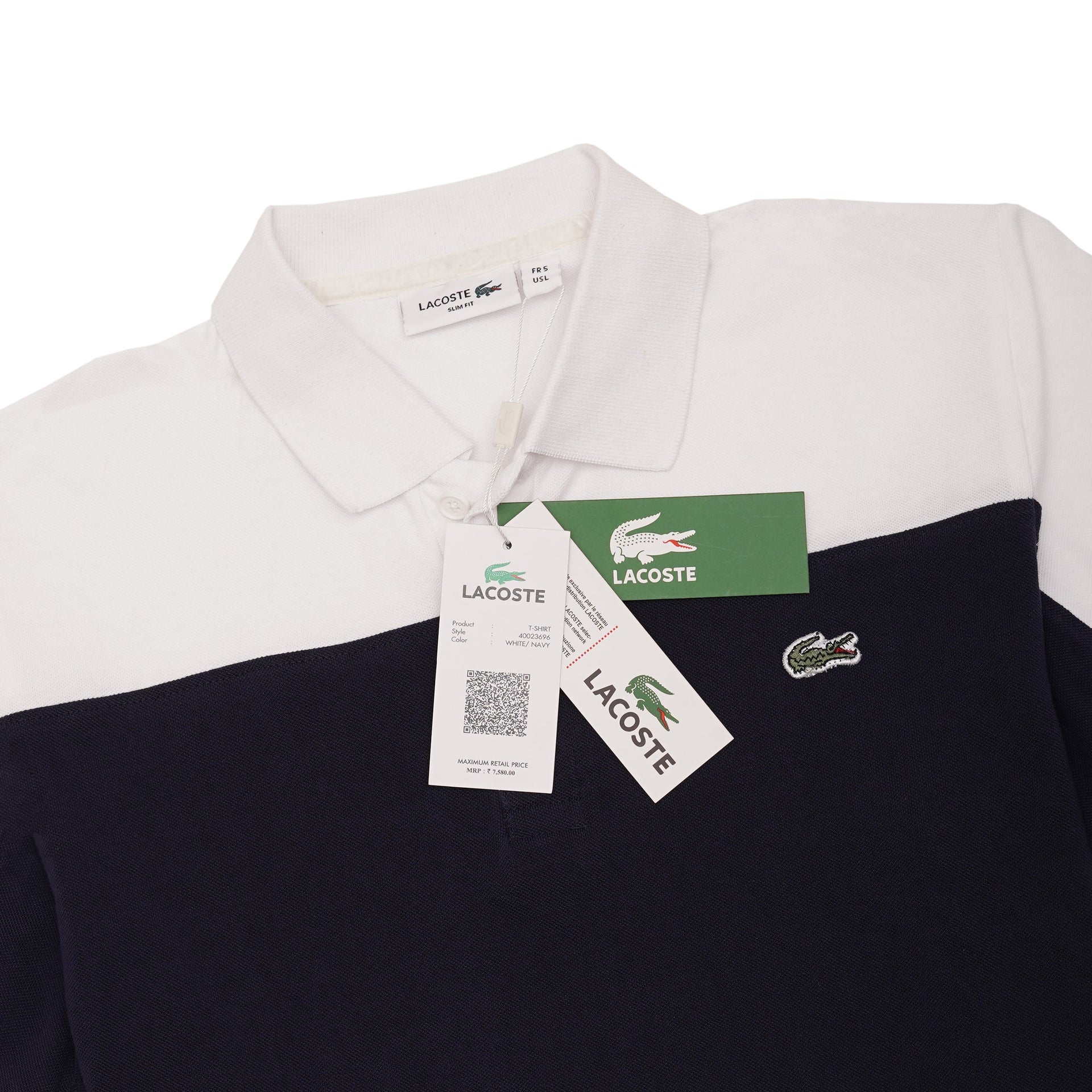 LACOSTE Deep Sea Classic Fit Color Block Polo Shirt