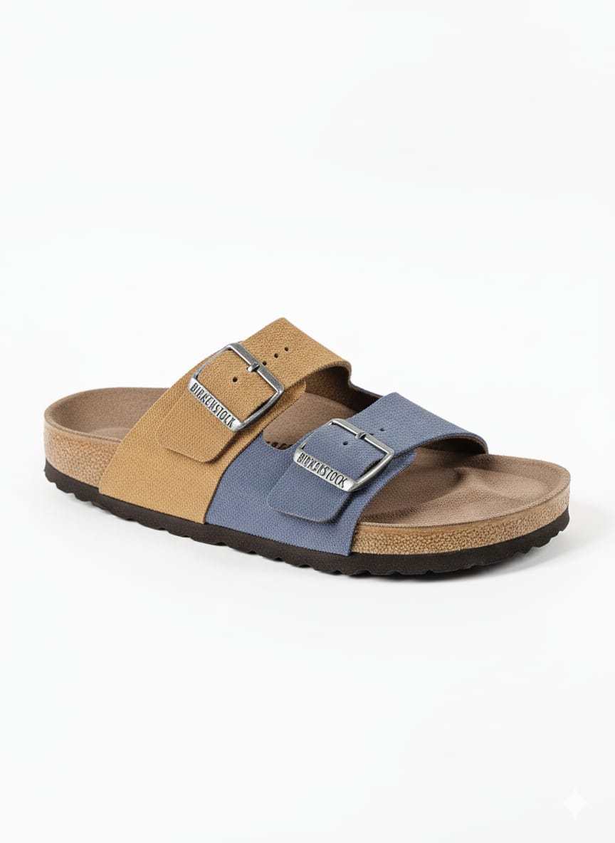 BIRKENSTOCK Serene Ocean Dual-Strap Sandals in Rustic Chestnut
