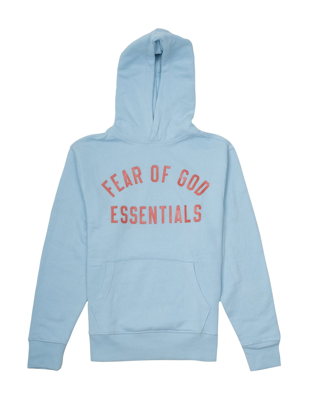 FEAR OF GOD ESSENTIALS Tranquil Blue Oversized Logo Pullover Hoodie