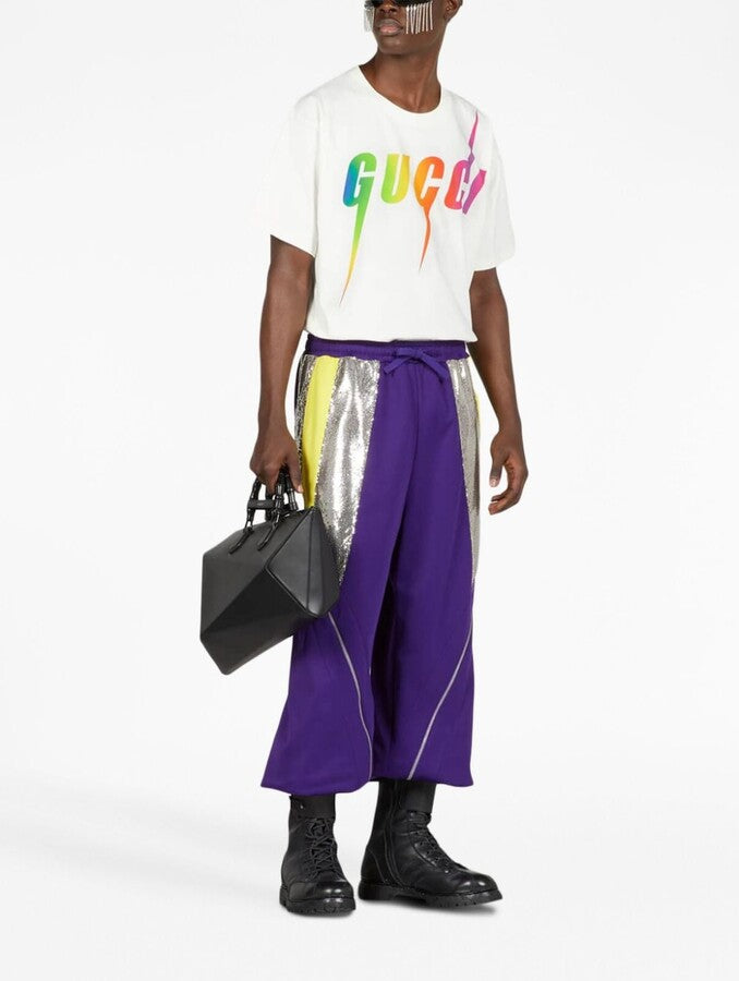 GUCCI Prism White Slim Fit Short Sleeve Tee