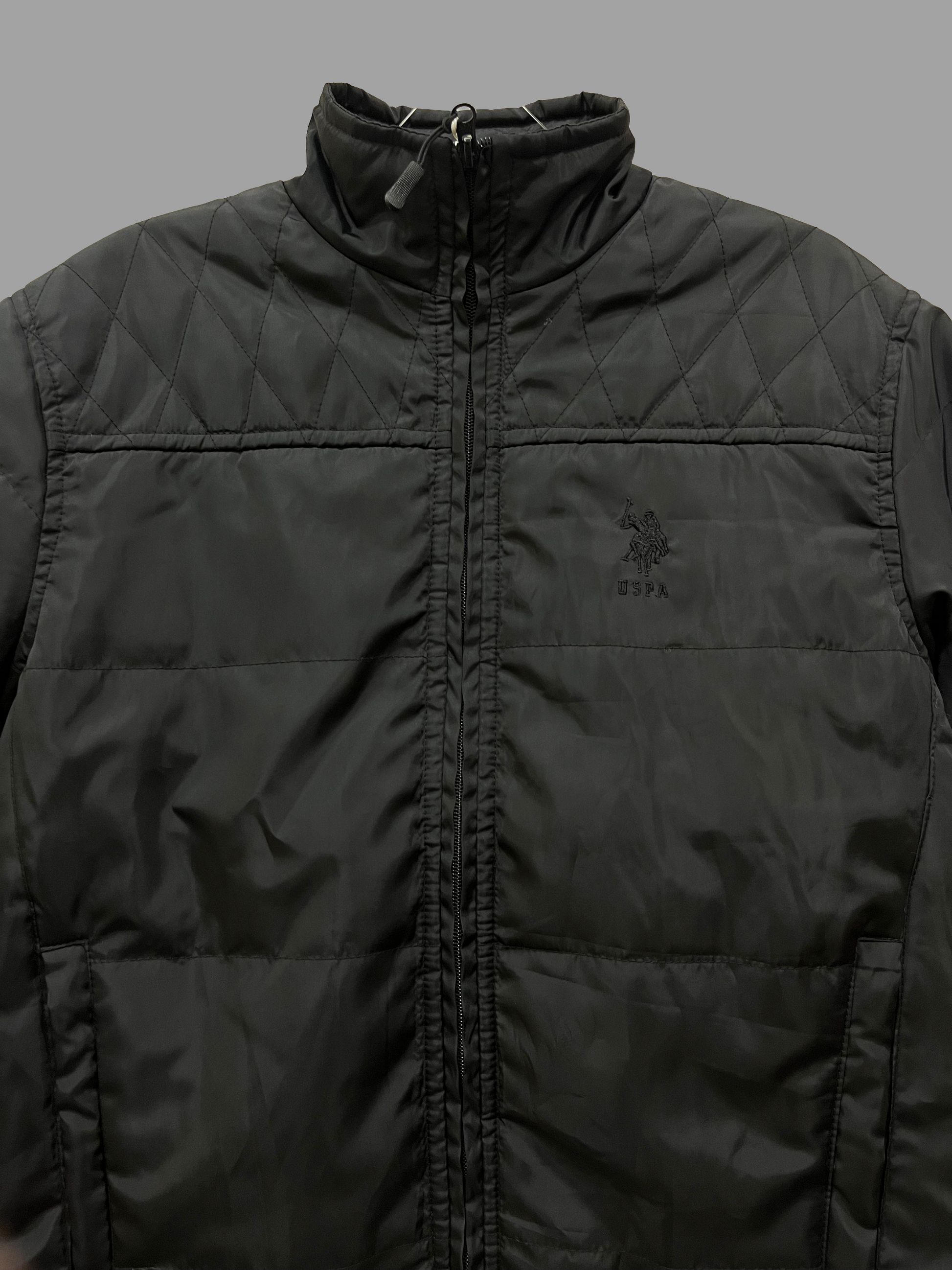 USPA Cozy Charcoal Quilted Jacket