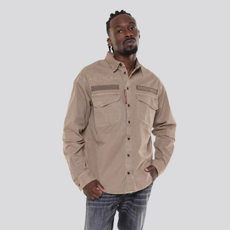 DSQUARED2 Effortlessly Chic Adventure Shirt in Soft Sand