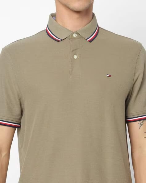TOMMY HILFIGER Enchanted Olive Classic Fit Piqu�� Polo Shirt