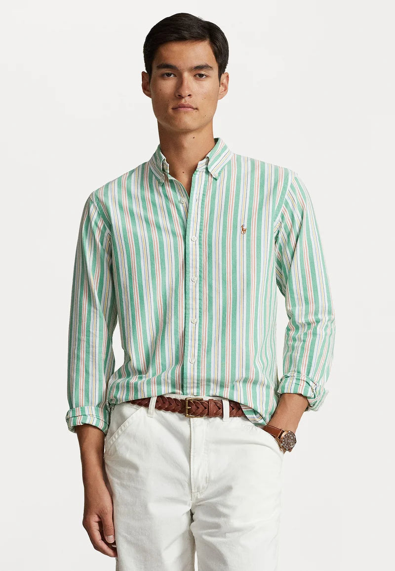 Polo Ralph Lauren Breezy Mint Striped Custom Fit Shirt – Offracks