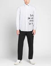 DSQUARED2 Whimsical White Canvas Shirt with Artistic Scribbles
