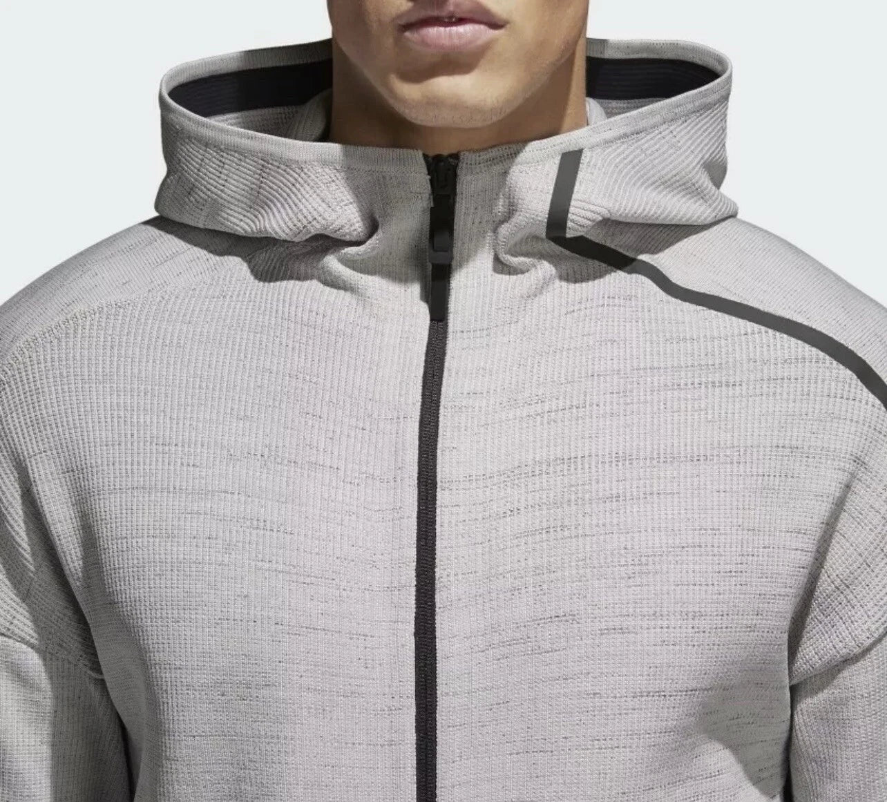 ADIDAS Cozy Cloud Heathered Zip-Up Hoodie