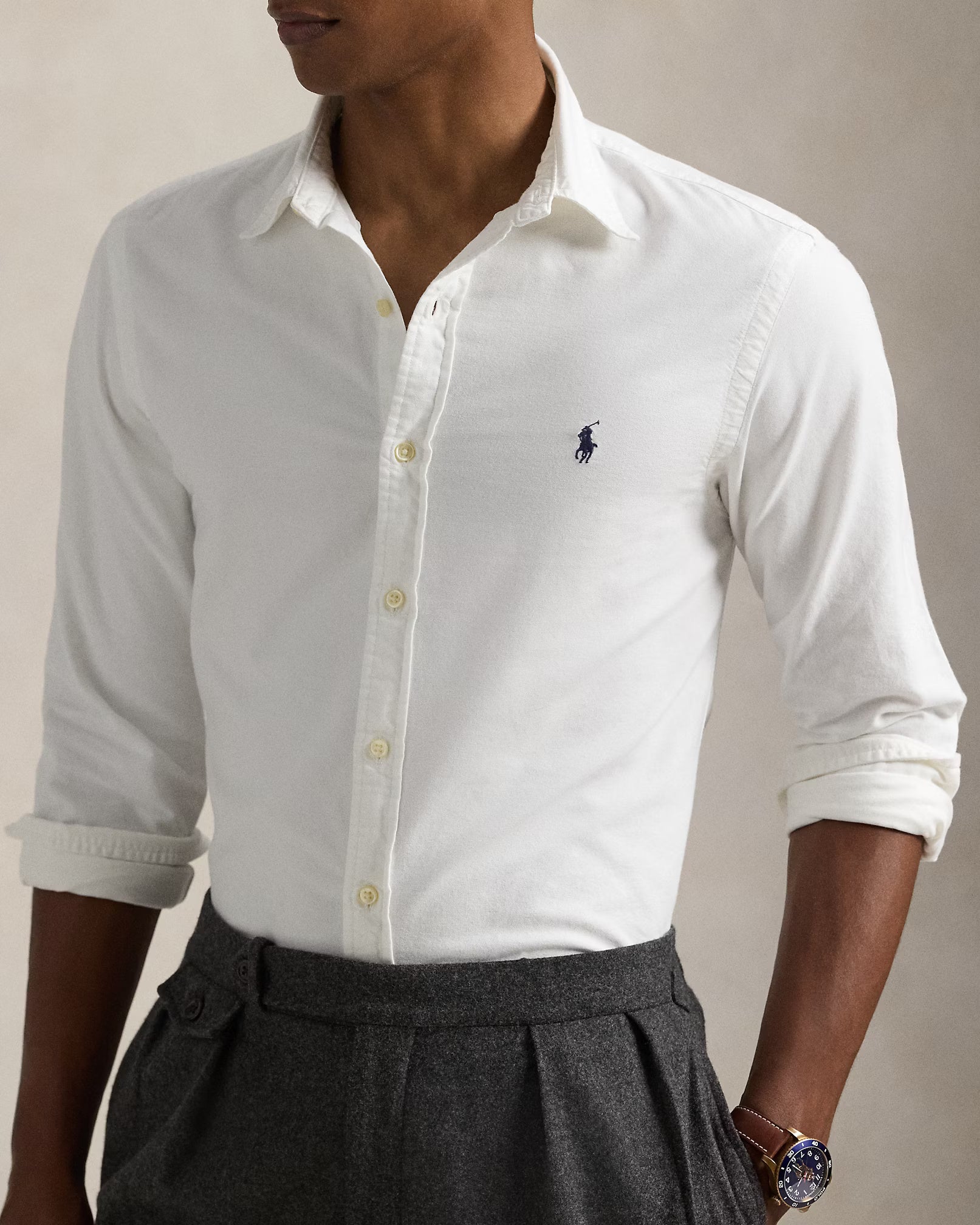 Ralph Lauren Effortlessly Elegant White Button-Up Shirt