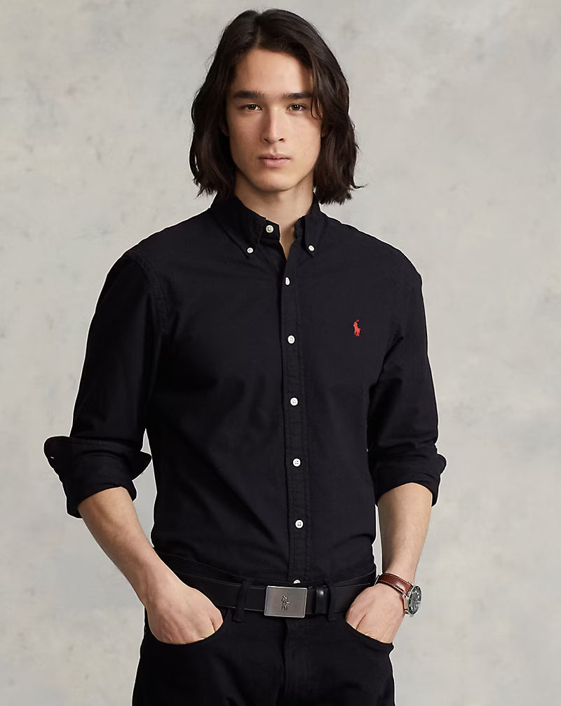 Ralph Lauren Classic Cotton Button-Up in Midnight Obsidian