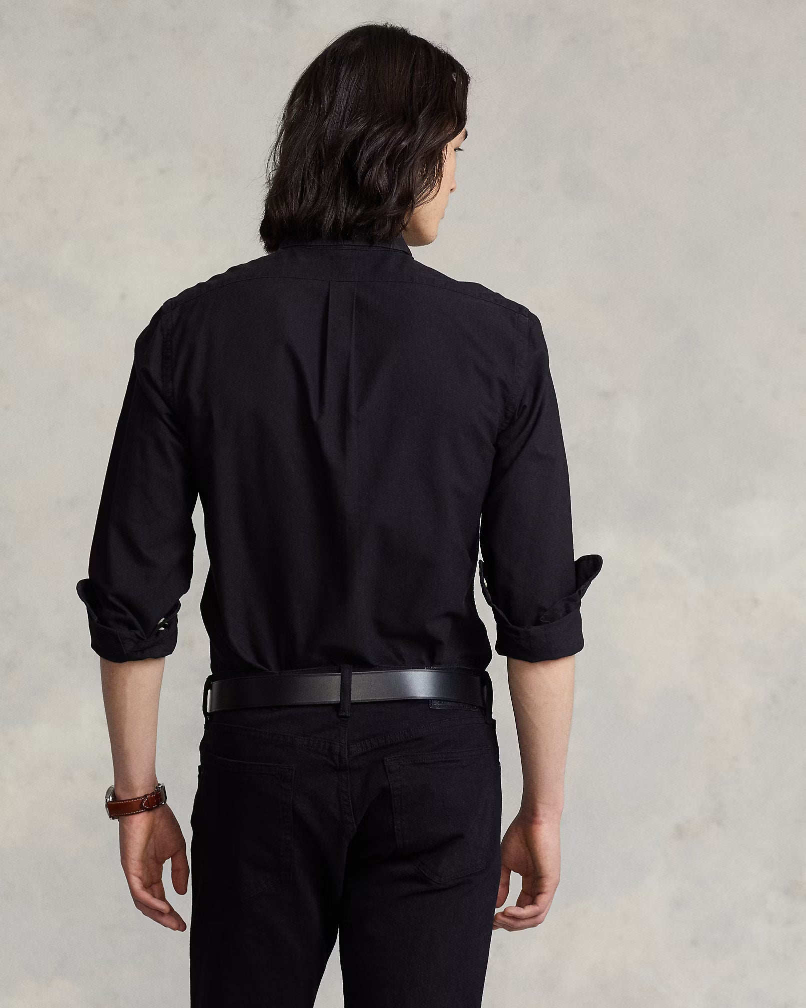 Ralph Lauren Classic Cotton Button-Up in Midnight Obsidian