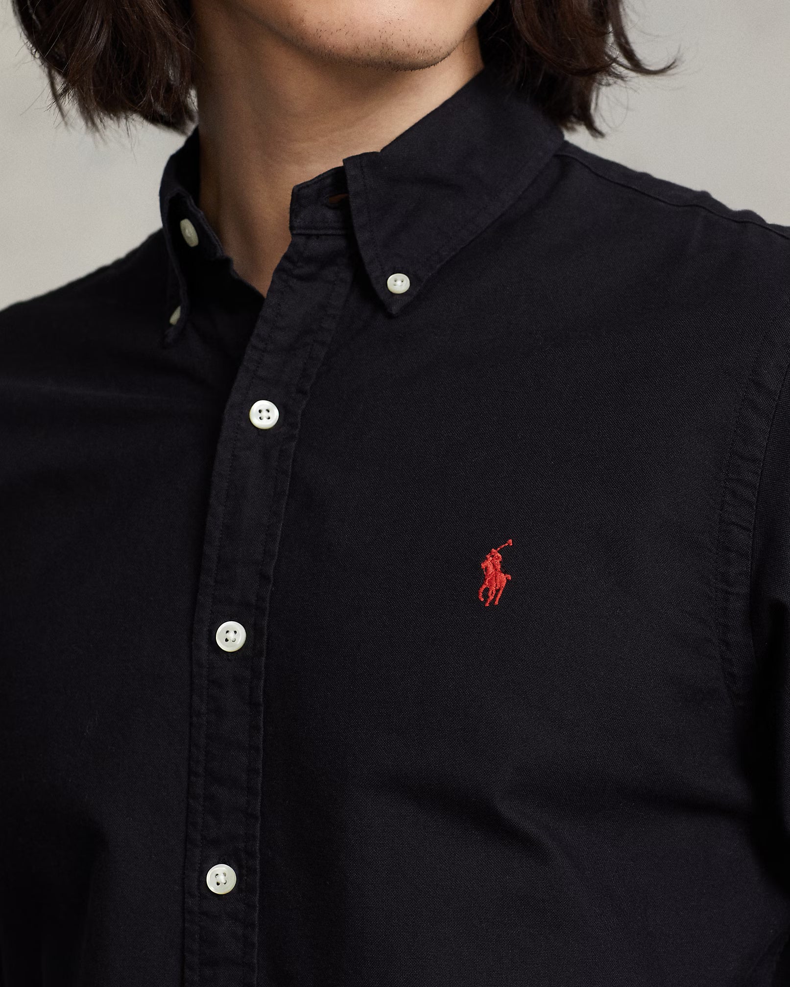 Ralph Lauren Classic Cotton Button-Up in Midnight Obsidian