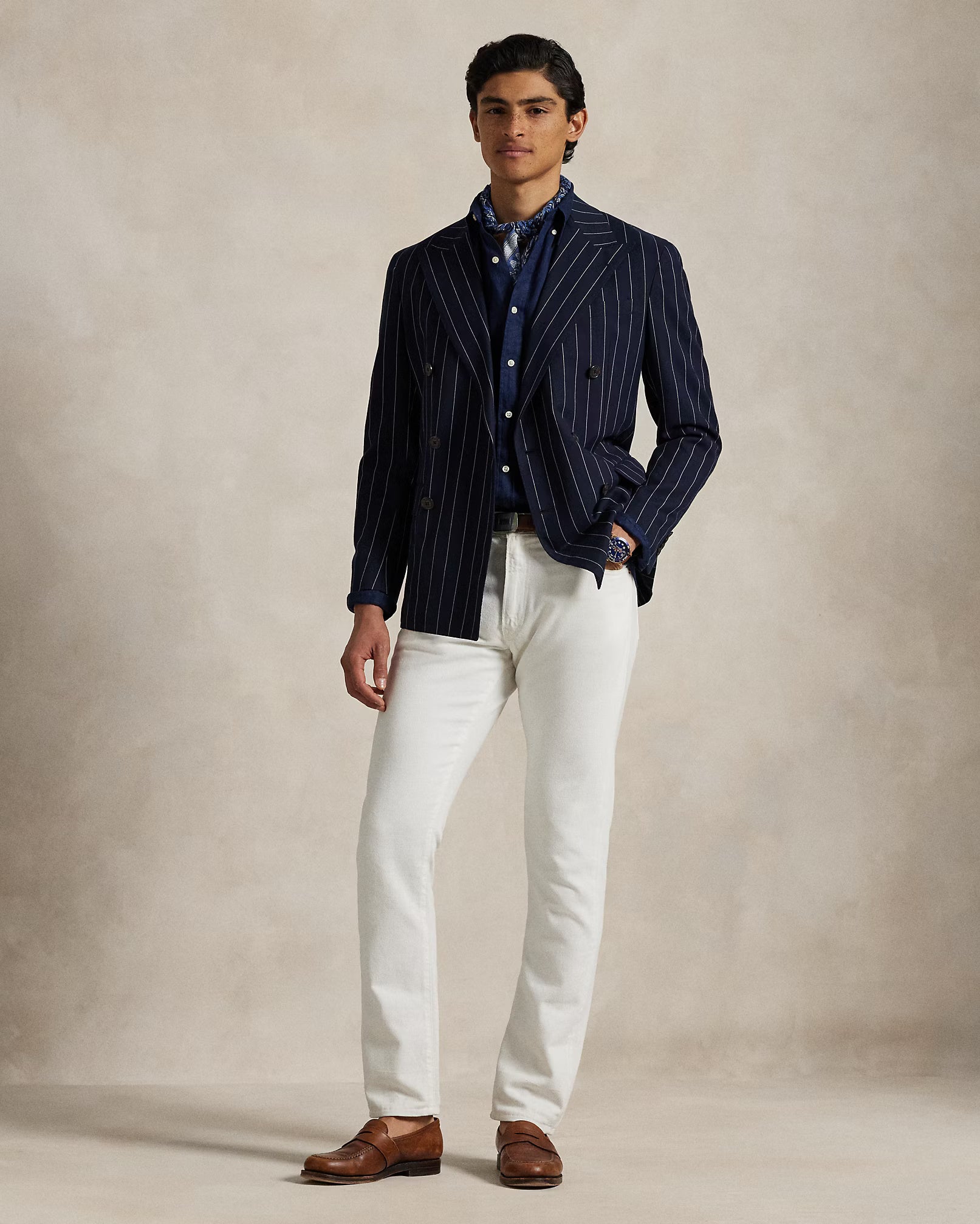 Polo Ralph Lauren Effortlessly Elegant Navy Linen Shirt