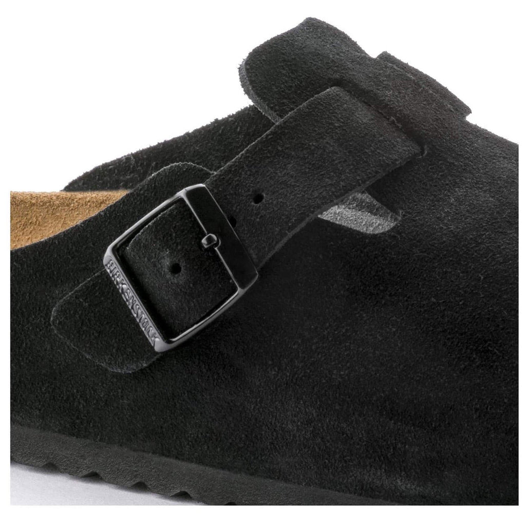 Birkenstock Soft Suede Clogs in Midnight Black