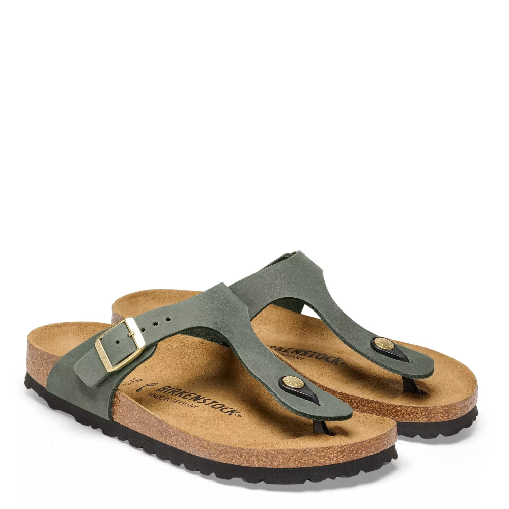 Birkenstock Elegant Olive Green Cork Footbed Sandals