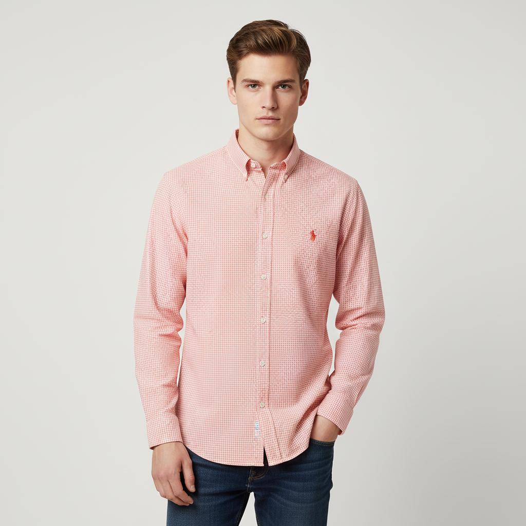 Polo Ralph Lauren Classic Fit Gingham Shirt in Coral Blush – Offracks