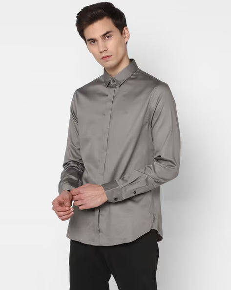 Armani Exchange Effortlessly Chic Long Sleeve Shirt in Misty Mauve